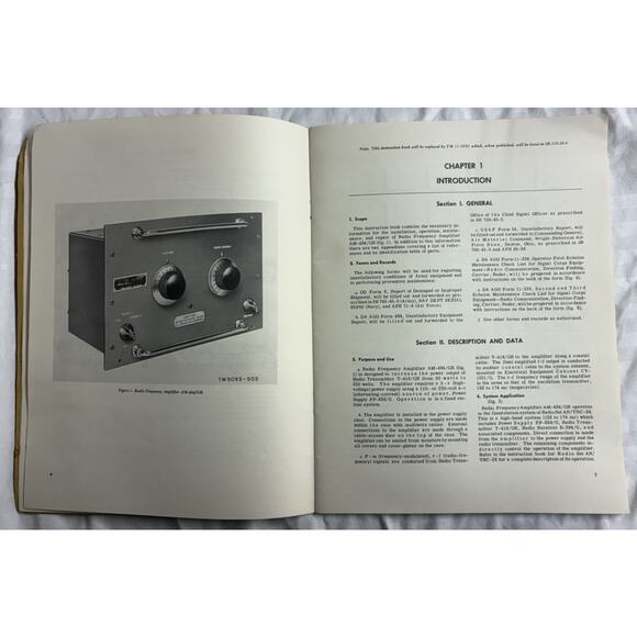 Motorola Instruction Book Radio Frequency Amplifier AM-494/GR 1953 - Manual - Picture 6 of 9